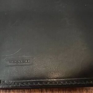 Vintage Coach Black Leather Passport Holder